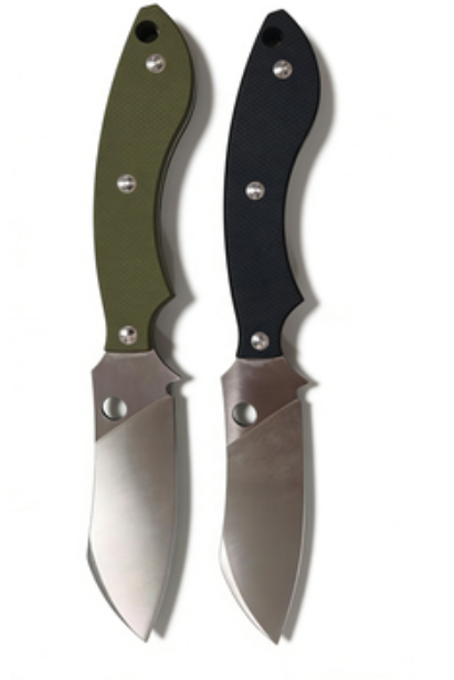 2-Piece 8cr14 Stainless Steel Fixed Blade Knife with G10 Handle - Compact EDC and Outdoor Cutting Tool