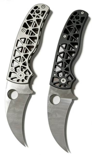 14C28N Stainless Steel Karambit Folding Pocket Knife with Titanium Handle - 9cm Curved Blade EDC Outdoor Tool