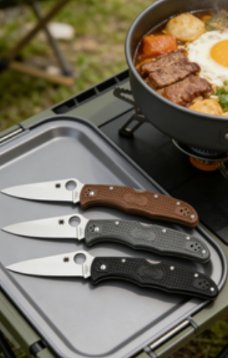 3-Piece 8cr14 Stainless Steel Folding Pocket Knife Set with Fiberglass Handle - EDC and Outdoor Cutting Tools