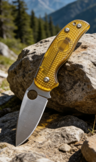 8cr14 Stainless Steel Folding Pocket Knife with PEI Handle - 7.5cm Sharp Drop Point Blade EDC Outdoor Tool