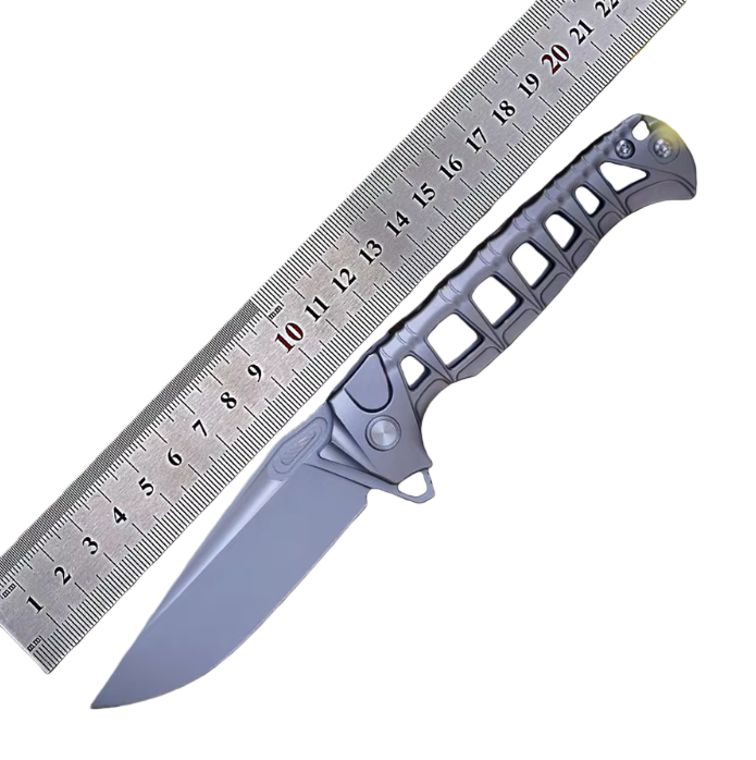 JJ018 Dolphin EDC Titanium Folding Knife - M390 Steel