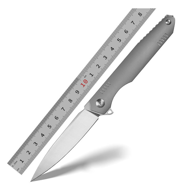 JJ056 Rugged Tactical Titanium Folder - M390 Powder Steel