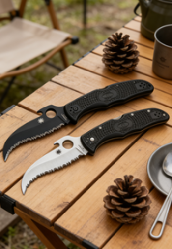 2-Piece 8cr14 Stainless Steel Tactical Folding Pocket Knife Set with Fiberglass Handle - EDC and Outdoor Cutting Tools