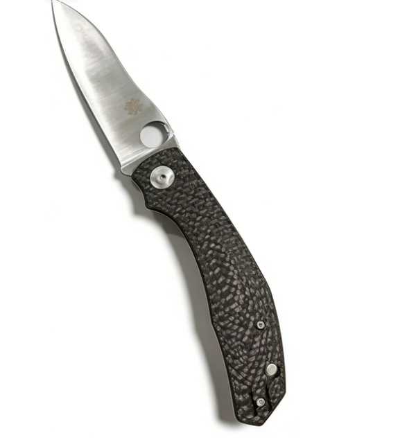 8cr14 Stainless Steel Folding Pocket Knife with Carbon Fiber Handle - 9.3cm Drop Point Full Edge/Serrated Blade EDC Outdoor Tool