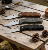 3-Piece 8cr14 Stainless Steel Folding Pocket Knife Set with Fiberglass Handle - EDC and Outdoor Cutting Tools