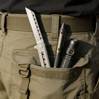 CRKT 2nd Generation Compact Baton Knife - 8Cr Steel Blade & Titanium Handle with Perforated Design | Premium EDC Self-Defense Tool