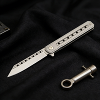 CRKT 2nd Generation Compact Baton Knife - 8Cr Steel Blade & Titanium Handle with Perforated Design | Premium EDC Self-Defense Tool