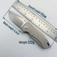 JJ068 "Tank" EDC Folding Knife | M390 Premium Blade, 61-63HRC, TC4 Titanium Handle, Assisted Open Pocket Knife for Outdoor