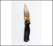 Titanium-Burned Handle Folding Knife Portable Stainless Steel Pocket Knife Daily EDC Outdoor Package Opener Gold Thunder Blade Sharp Folding Knife