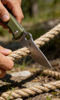 8cr14 Stainless Steel Folding Pocket Knife with Linen + Steel Handle - 8.5cm Drop Point Full Edge/Serrated Blade EDC Outdoor Tool