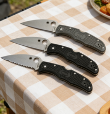 8cr14 Stainless Steel Folding Pocket Knife with Fiberglass Handle - 9.7cm Sheepsfoot Blade EDC Outdoor Tool