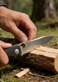 8cr14 Stainless Steel Folding Pocket Knife with Carbon Fiber Handle - 9.3cm Drop Point Full Edge/Serrated Blade EDC Outdoor Tool