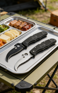 2-Piece 8cr14 Stainless Steel Tactical Folding Pocket Knife Set with Fiberglass Handle - EDC and Outdoor Cutting Tools