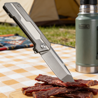 CRKT JJ007 Folding Knife - 14C28N Sandvik Steel Blade & Titanium Handle | T-Head Design EDC Pocket Knife