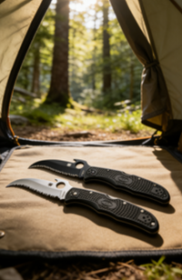 2-Piece 8cr14 Stainless Steel Tactical Folding Pocket Knife Set with Fiberglass Handle - EDC and Outdoor Cutting Tools