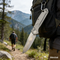 9400 Titanium M390 Automatic EDC Knife - Side-Opening, Ball Bearing Pivot, Liner Lock Pocket Knife for Outdoor & Collection