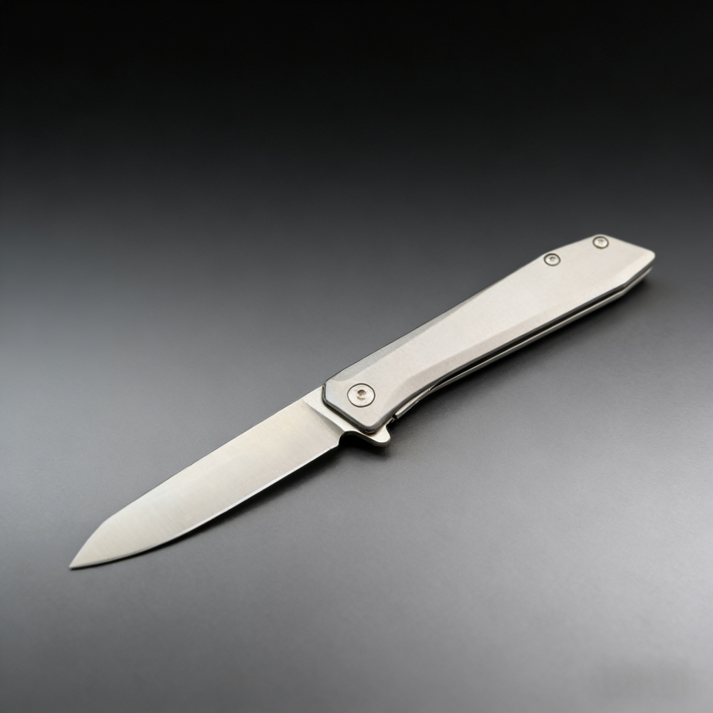 CRKT JJ028C Folding Knife - D2 Tool Steel Blade & Titanium Handle | Water Drop Ultra-Lightweight 45g EDC Knife