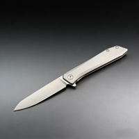 CRKT JJ028C Folding Knife - D2 Tool Steel Blade & Titanium Handle | Water Drop Ultra-Lightweight 45g EDC Knife