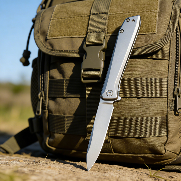 CRKT JJ028C Folding Knife - D2 Tool Steel Blade & Titanium Handle | Water Drop Ultra-Lightweight 45g EDC Knife