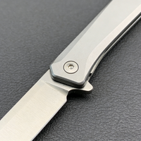 CRKT JJ028C Folding Knife - D2 Tool Steel Blade & Titanium Handle | Water Drop Ultra-Lightweight 45g EDC Knife