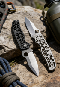 Premium 14C28N Steel Folding Pocket Knife with Lightweight Titanium Handle