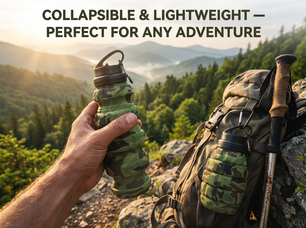 Camouflage Outdoor Silicone Water Bottle