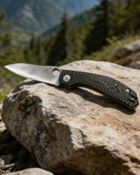8cr14 Stainless Steel Folding Pocket Knife with Carbon Fiber Handle - 9.3cm Drop Point Full Edge/Serrated Blade EDC Outdoor Tool