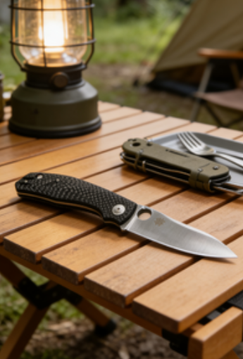 8cr14 Stainless Steel Folding Pocket Knife with Carbon Fiber Handle - 9.3cm Drop Point Full Edge/Serrated Blade EDC Outdoor Tool