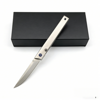 JJ097 ultra-light titanium folding knife with 9Cr steel blade. 60g EDC knife with ball bearing system. Perfect for outdoor, camping, and collection.