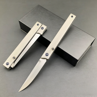 JJ097 ultra-light titanium folding knife with 9Cr steel blade. 60g EDC knife with ball bearing system. Perfect for outdoor, camping, and collection.