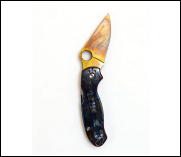 Titanium-Burned Handle Folding Knife Portable Stainless Steel Pocket Knife Daily EDC Outdoor Package Opener Gold Thunder Blade Sharp Folding Knife