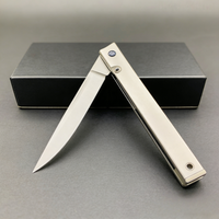 JJ097 ultra-light titanium folding knife with 9Cr steel blade. 60g EDC knife with ball bearing system. Perfect for outdoor, camping, and collection.