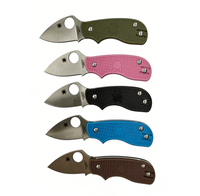 8cr14 Stainless Steel Mini Folding Pocket Knife with Fiberglass Handle - 4.5cm Sharp Pointed Blade EDC Outdoor Tool