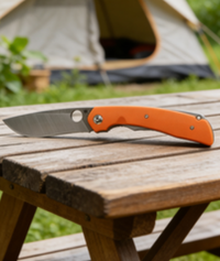 8cr14 Stainless Steel Folding Pocket Knife with G10 Handle - 10.2cm Drop Point Blade EDC Outdoor Tool