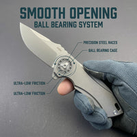 JJ068 "Tank" EDC Folding Knife | M390 Premium Blade, 61-63HRC, TC4 Titanium Handle, Assisted Open Pocket Knife for Outdoor