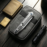 JJ041 EDC Folding Pocket Knife - 8Cr14 Steel Blade, Titanium Alloy Handle, Ball Bearing Pivot, Liner Lock Knife for Outdoor & Collection