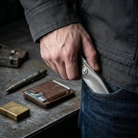 JJ085 Premium EDC Folding Knife | 14C28N Steel Blade, Titanium Handle, Ball Bearing Pivot, Liner Lock Pocket Knife for Outdoor & Collection