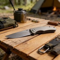 CRKT JJ110 Folding Knife - Damascus Steel Blade with Titanium Handle | Premium EDC Pocket Knife