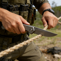 CRKT JJ110 Folding Knife - Damascus Steel Blade with Titanium Handle | Premium EDC Pocket Knife