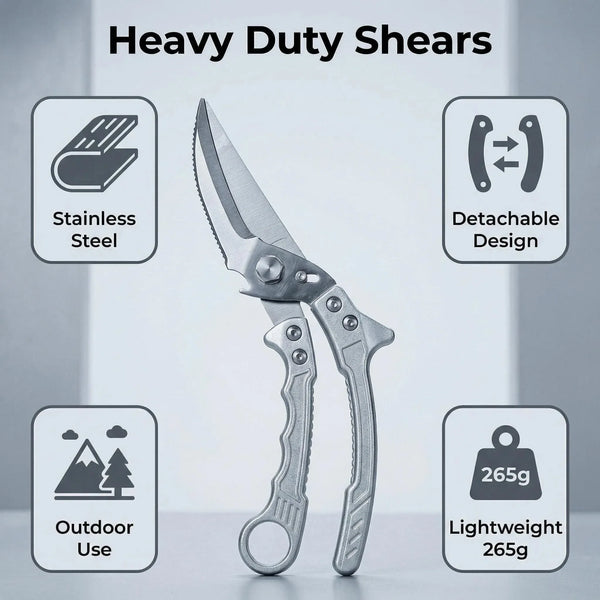 Hearth & Blade Tactical Outdoor Shears | Detachable 2-in-1 Survival Knife