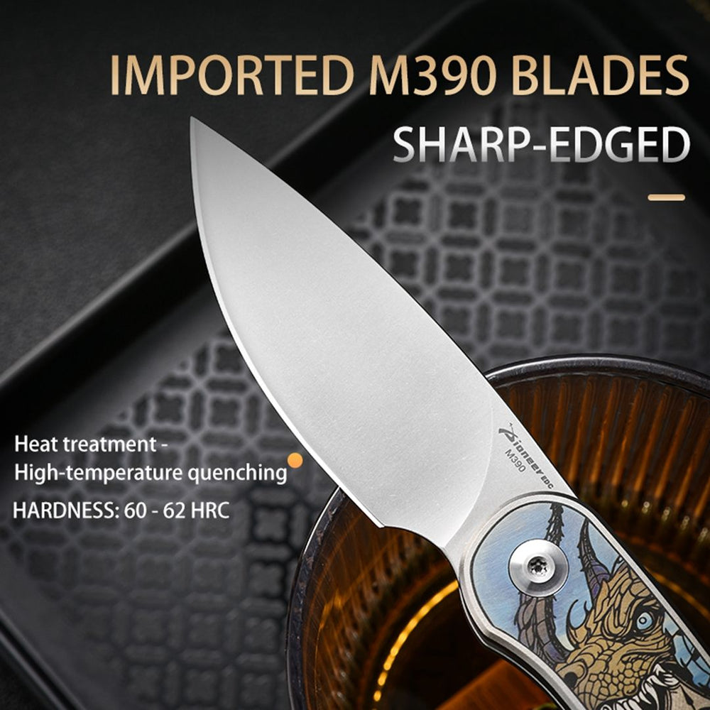 JJ035 Streamline Titanium Tactical Folder - M390 Steel