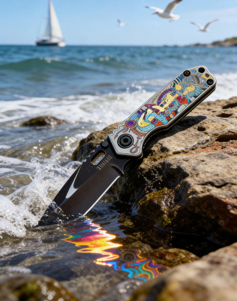 Painted Handle Folding Knife Portable Stainless Steel Pocket Knife Outdoor EDC Blade Daily Package Opener Tool
