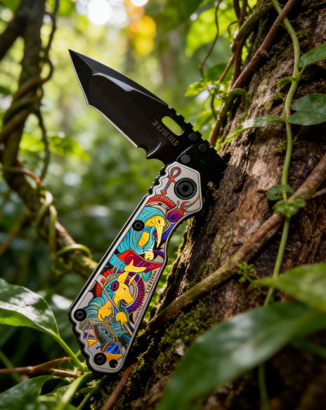 Painted Handle Folding Knife Portable Stainless Steel Pocket Knife Outdoor EDC Blade Daily Package Opener Tool