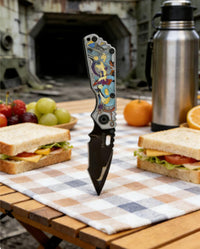 Painted Handle Folding Knife Portable Stainless Steel Pocket Knife Outdoor EDC Blade Daily Package Opener Tool