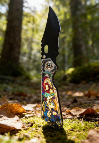 Painted Handle Folding Knife Portable Stainless Steel Pocket Knife Outdoor EDC Blade Daily Package Opener Tool