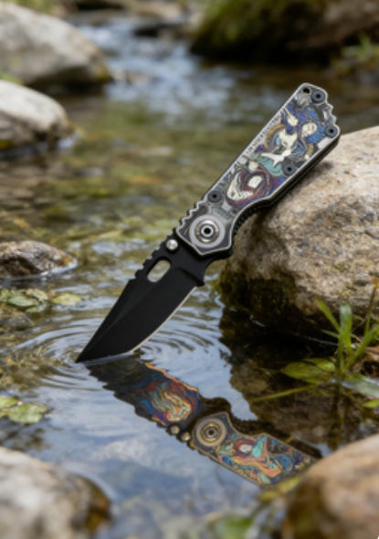 Painted Handle Folding Knife Portable Stainless Steel Pocket Knife Outdoor EDC Blade Daily Package Opener Tool