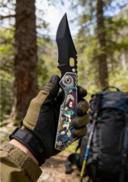 Painted Handle Folding Knife Portable Stainless Steel Pocket Knife Outdoor EDC Blade Daily Package Opener Tool