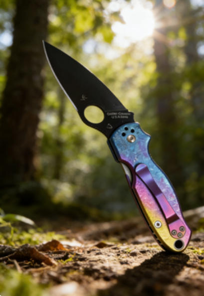 Iridescent Handle Folding Knife Portable Stainless Steel Pocket Knife M390 Blade Daily EDC Outdoor Package Opener Tool
