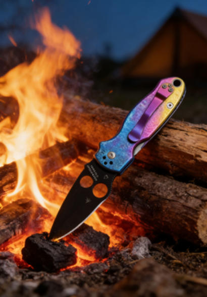 Iridescent Handle Folding Knife Portable Stainless Steel Pocket Knife M390 Blade Daily EDC Outdoor Package Opener Tool