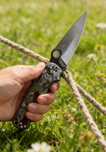 Carp Pattern Handle Folding Knife Portable Stainless Steel Pocket Knife Daily EDC Outdoor Package Opener Sharp Folding Pocket Knife